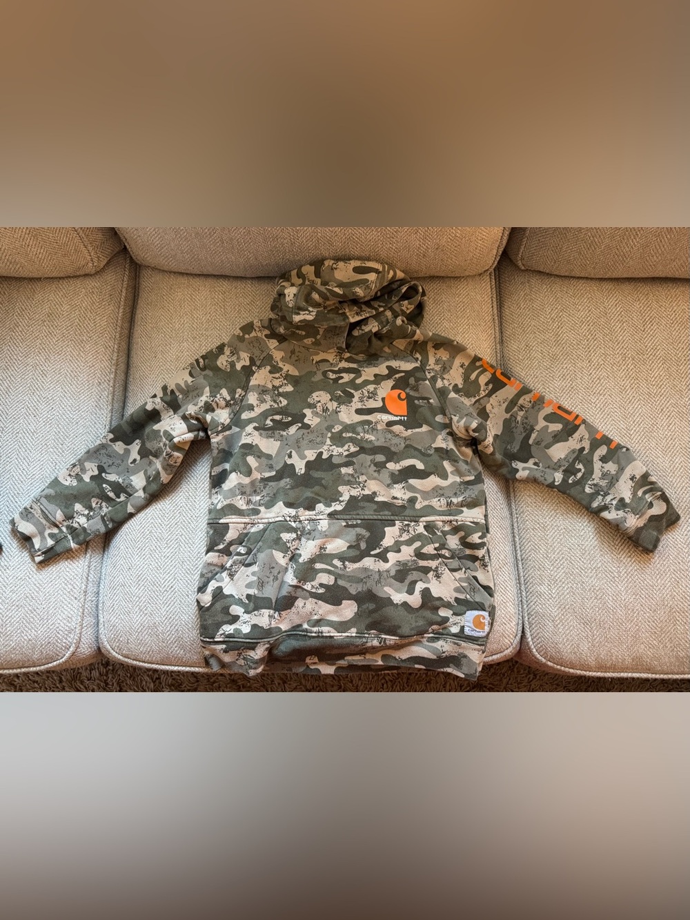 Carhartt Boys' Camo Hooded Sweatshirt - Green Camo